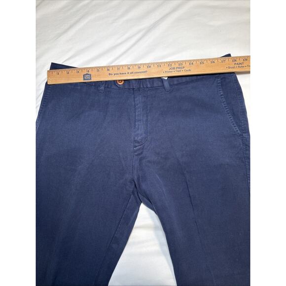 Tommy Bahama Pants Mens 34x32 Navy Blue Lyocell Linen Relaxed Chino Trousers EUC - Picture 6 of 11